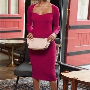 COPY - Express sweetheart rib knit dress